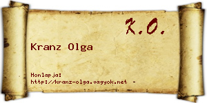 Kranz Olga névjegykártya